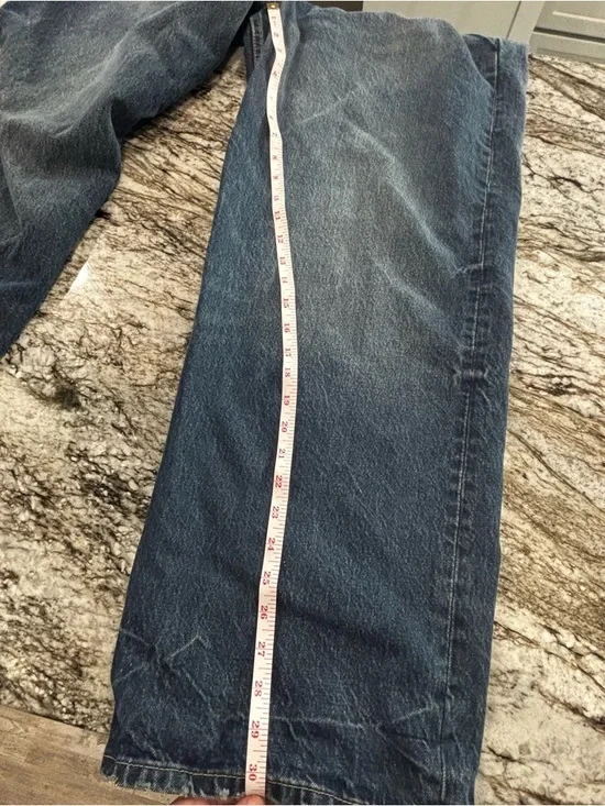 Zara Women’s Relaxed Wide Leg Jeans in Dark Blue Wash Size 10 - Picture 5 of 6